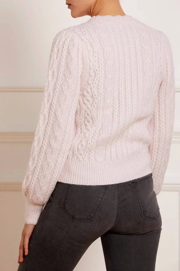Needle and Thread Cable Jewelled Button Midline Jumper Pink Women Knitwear