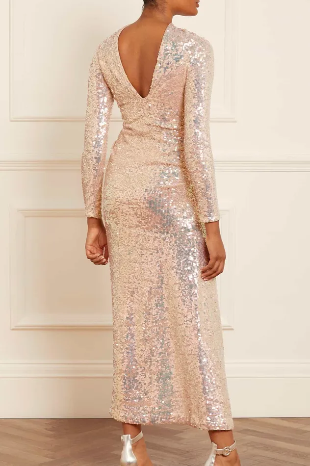Needle and Thread Claudette Gloss Ankle Gown Gold Women Evening Dresses