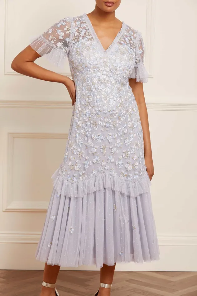 Needle and Thread Evening Primrose Ballerina Dress Blue Women Embroidered Dresses Needle and Thread Evening Primrose Ballerina Dress Blue Women Embroidered Dresses