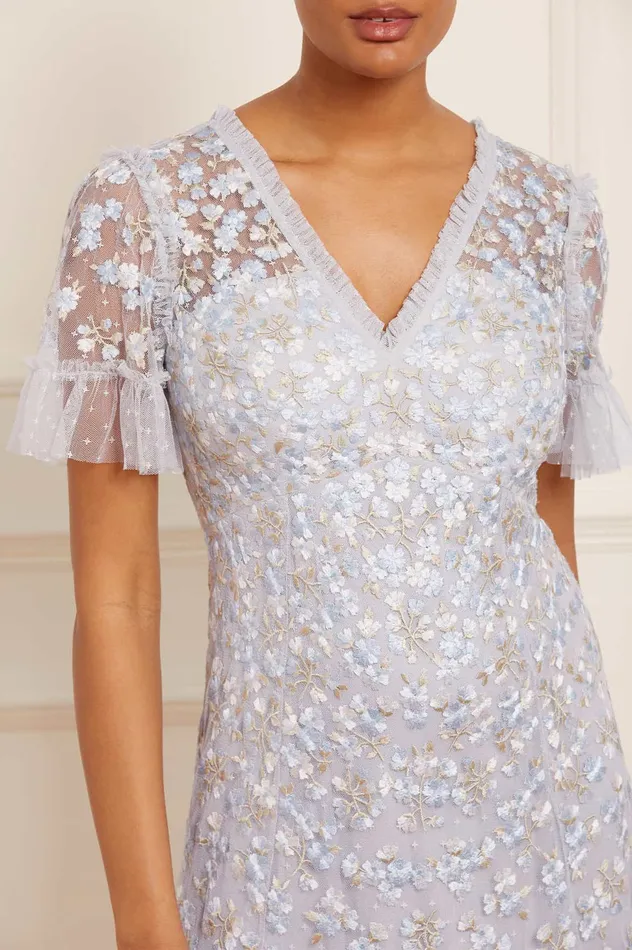 Needle and Thread Evening Primrose Ballerina Dress Blue Women Embroidered Dresses Needle and Thread Evening Primrose Ballerina Dress Blue Women Embroidered Dresses