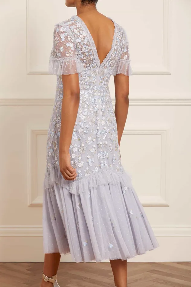 Needle and Thread Evening Primrose Ballerina Dress Blue Women Embroidered Dresses Needle and Thread Evening Primrose Ballerina Dress Blue Women Embroidered Dresses