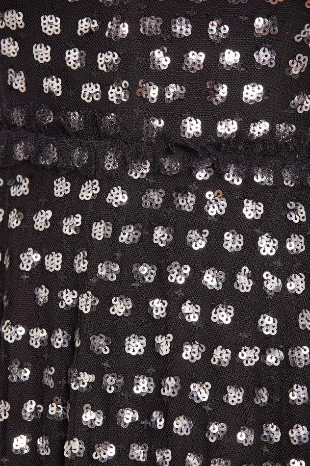 Needle and Thread Grace Gloss OffShoulder Micro Mini Dress Black Women Embellished Dresses