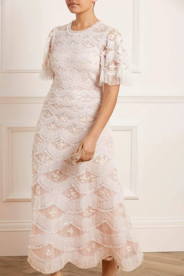 Needle and Thread Lunette Blossom Ankle Gown Pink Women Embellished Dresses