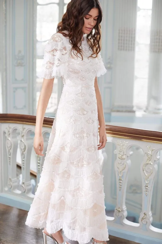 Needle and Thread Lunette Blossom Ankle Gown Pink Women Embellished Dresses