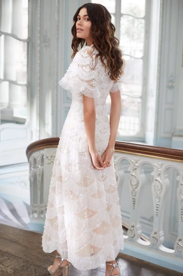 Needle and Thread Lunette Blossom Ankle Gown Pink Women Embellished Dresses