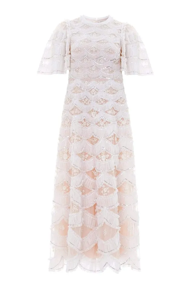 Needle and Thread Lunette Blossom Ankle Gown Pink Women Embellished Dresses