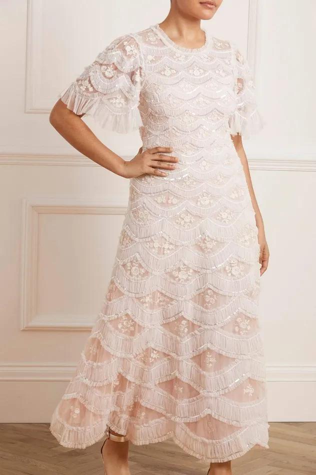 Needle and Thread Lunette Blossom Ankle Gown Pink Women Embellished Dresses