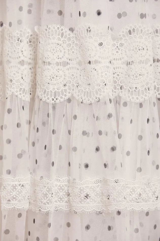 Needle and Thread Polka Dot Lace Ankle Gown Multi Women Printed Dresses