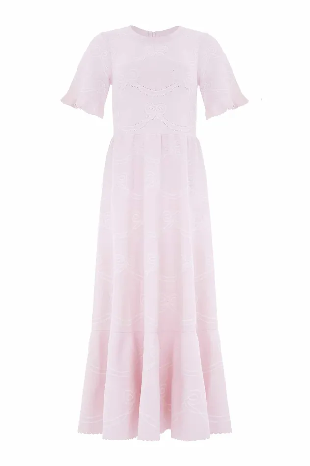 Needle and Thread Ribbon Bow Knit Ankle Gown Pink Women Day Dresses Needle and Thread Ribbon Bow Knit Ankle Gown Pink Women Day Dresses