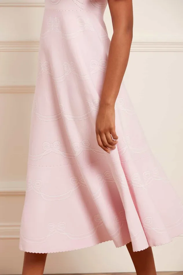 Needle and Thread Ribbon Bow Knit Ankle Gown Pink Women Day Dresses Needle and Thread Ribbon Bow Knit Ankle Gown Pink Women Day Dresses