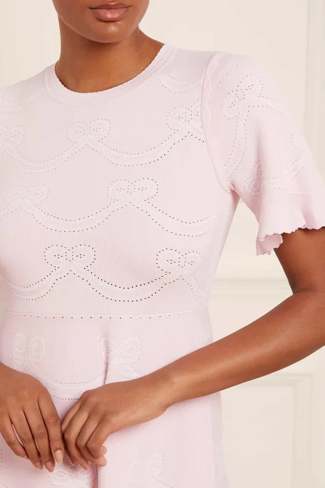 Needle and Thread Ribbon Bow Knit Ankle Gown Pink Women Day Dresses Needle and Thread Ribbon Bow Knit Ankle Gown Pink Women Day Dresses