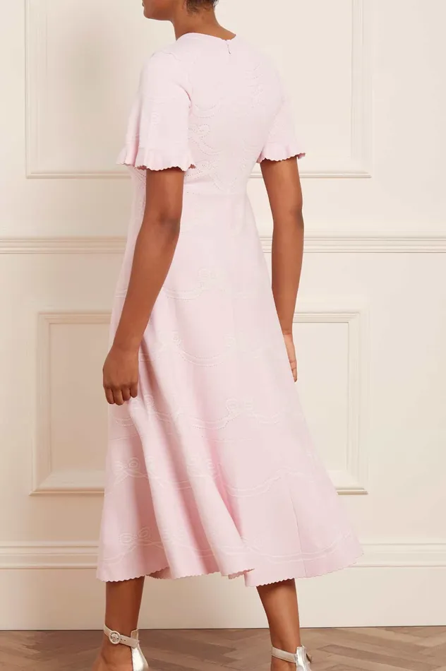 Needle and Thread Ribbon Bow Knit Ankle Gown Pink Women Day Dresses Needle and Thread Ribbon Bow Knit Ankle Gown Pink Women Day Dresses