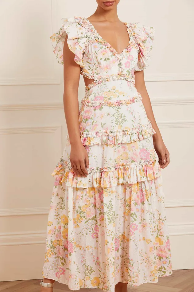 Needle and Thread Sunrise Bloom Backless Cotton Ankle Gown Multi Women Day Dresses Needle and Thread Sunrise Bloom Backless Cotton Ankle Gown Multi Women Day Dresses