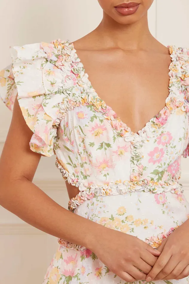 Needle and Thread Sunrise Bloom Backless Cotton Ankle Gown Multi Women Day Dresses