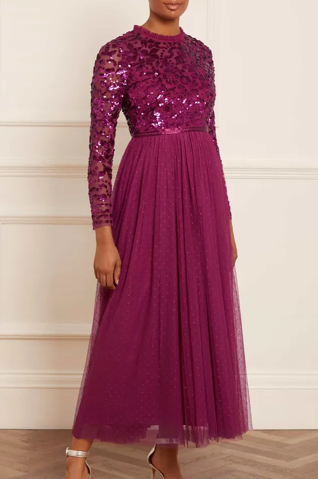 Needle and Thread Tempest Bodice Ankle Gown Purple Women Exclusives