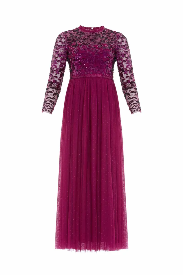 Needle and Thread Tempest Bodice Ankle Gown Purple Women Exclusives Needle and Thread Tempest Bodice Ankle Gown Purple Women Exclusives