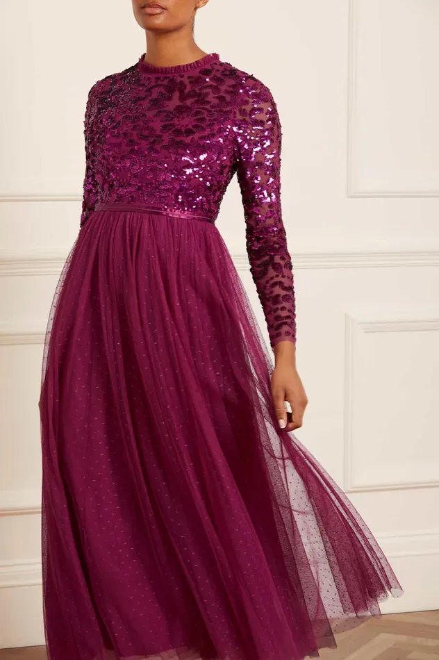 Needle and Thread Tempest Bodice Ankle Gown Purple Women Exclusives Needle and Thread Tempest Bodice Ankle Gown Purple Women Exclusives