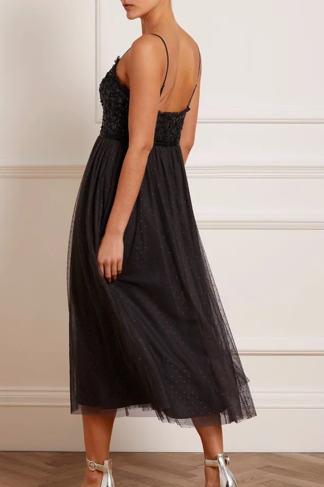 Needle and Thread Tempest Bodice Cami Ballerina Dress Black Women Exclusives