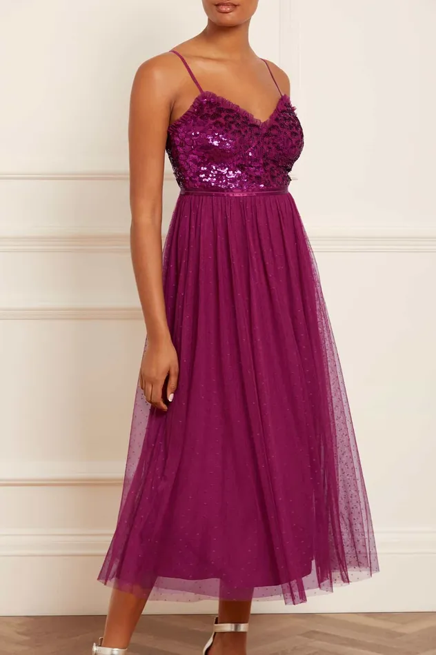 Needle and Thread Tempest Bodice Cami Ballerina Dress Purple Women Exclusives Needle and Thread Tempest Bodice Cami Ballerina Dress Purple Women Exclusives