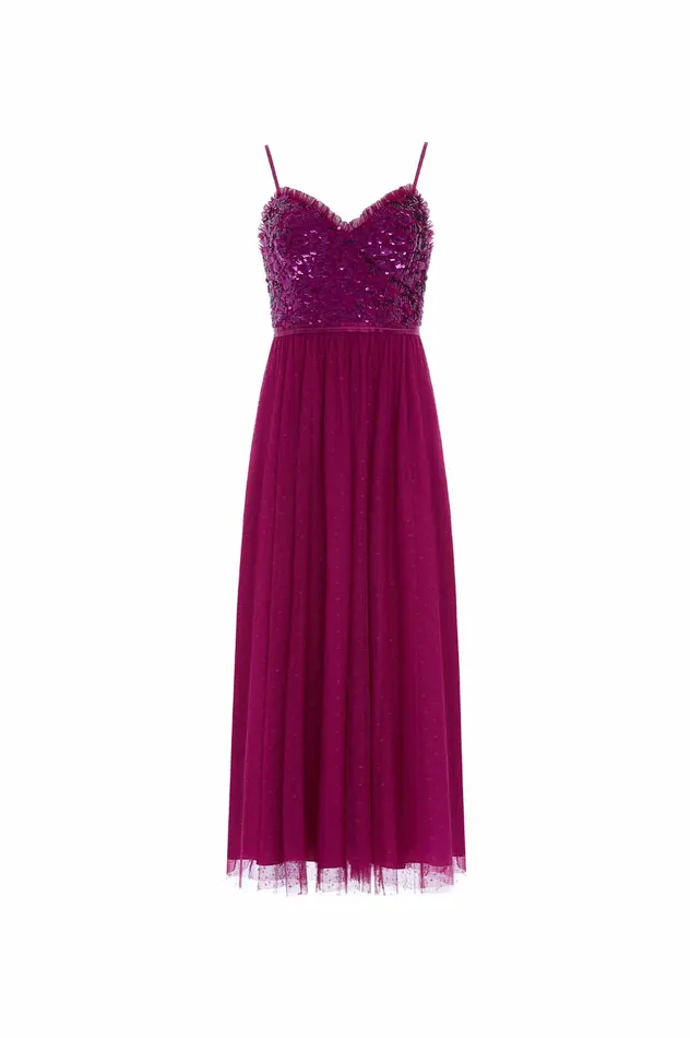 Needle and Thread Tempest Bodice Cami Ballerina Dress Purple Women Exclusives Needle and Thread Tempest Bodice Cami Ballerina Dress Purple Women Exclusives