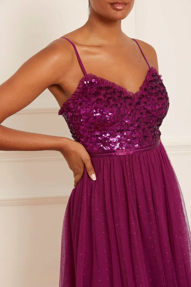 Needle and Thread Tempest Bodice Cami Ballerina Dress Purple Women Exclusives Needle and Thread Tempest Bodice Cami Ballerina Dress Purple Women Exclusives
