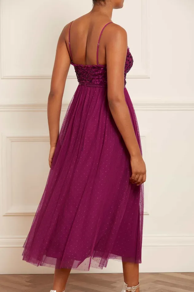 Needle and Thread Tempest Bodice Cami Ballerina Dress Purple Women Exclusives Needle and Thread Tempest Bodice Cami Ballerina Dress Purple Women Exclusives