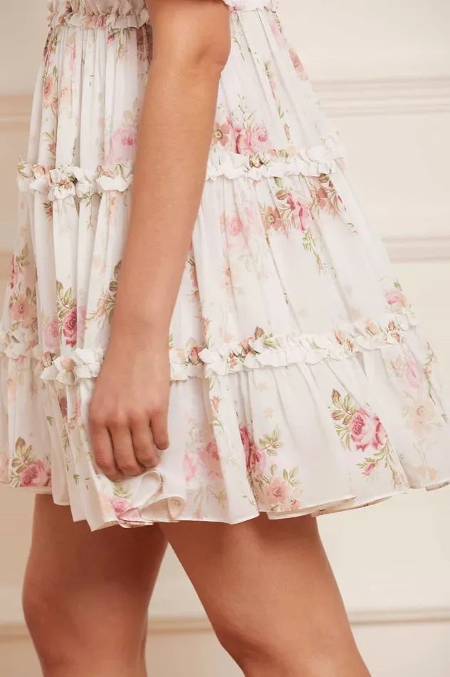 Needle and Thread Trailing Blooms Chiffon Smocked Micro Mini Dress Multi Women Printed Dresses Needle and Thread Trailing Blooms Chiffon Smocked Micro Mini Dress Multi Women Printed Dresses