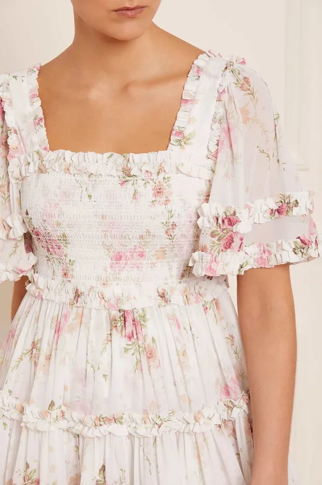 Needle and Thread Trailing Blooms Chiffon Smocked Micro Mini Dress Multi Women Printed Dresses Needle and Thread Trailing Blooms Chiffon Smocked Micro Mini Dress Multi Women Printed Dresses