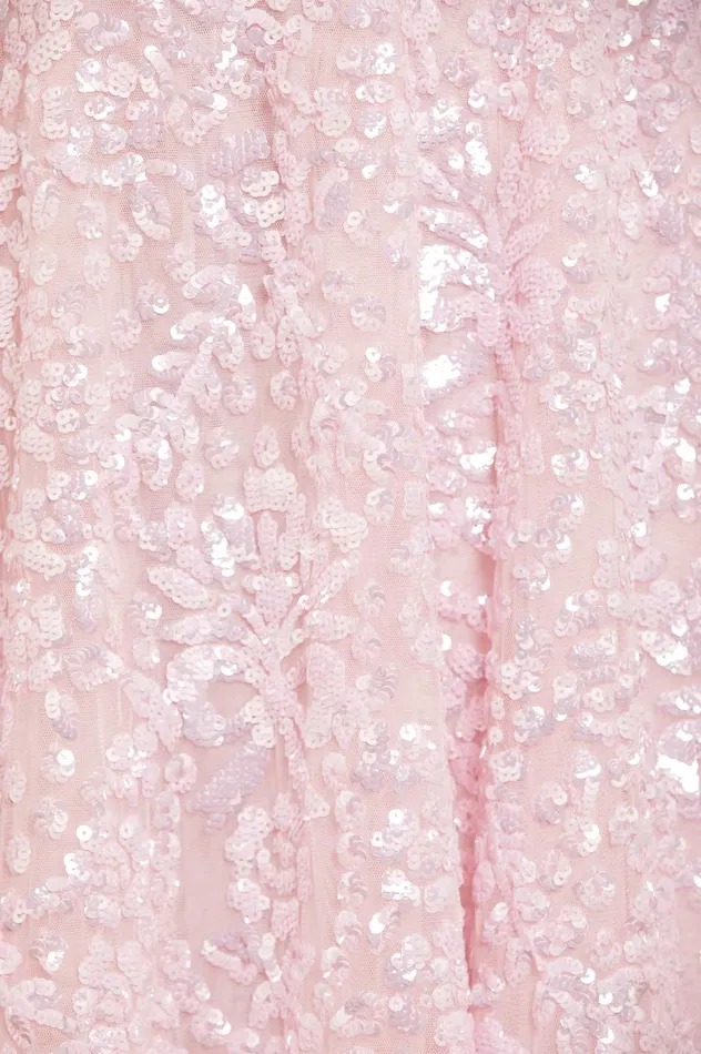 Needle and Thread Victorian Wreath Gloss Long Sleeve Gown Pink Women Embellished Dresses
