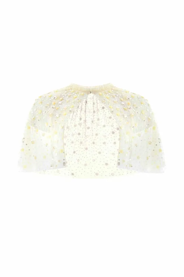 Needle and Thread Violet Shimmer Open Cape Yellow Women Capes