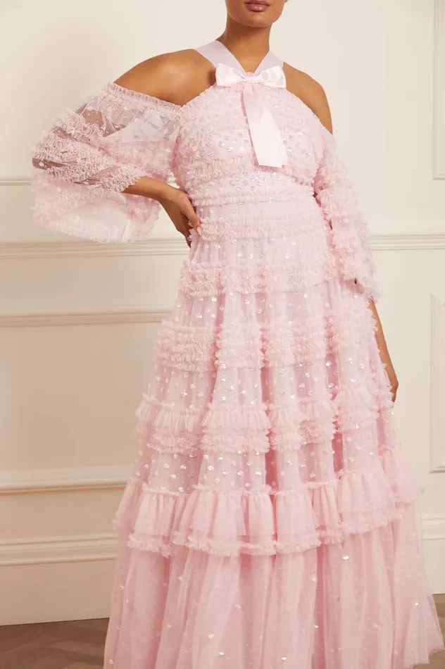 Needle and Thread Vivian Off Shoulder Gown Pink Women Embellished Dresses Needle and Thread Vivian Off Shoulder Gown Pink Women Embellished Dresses