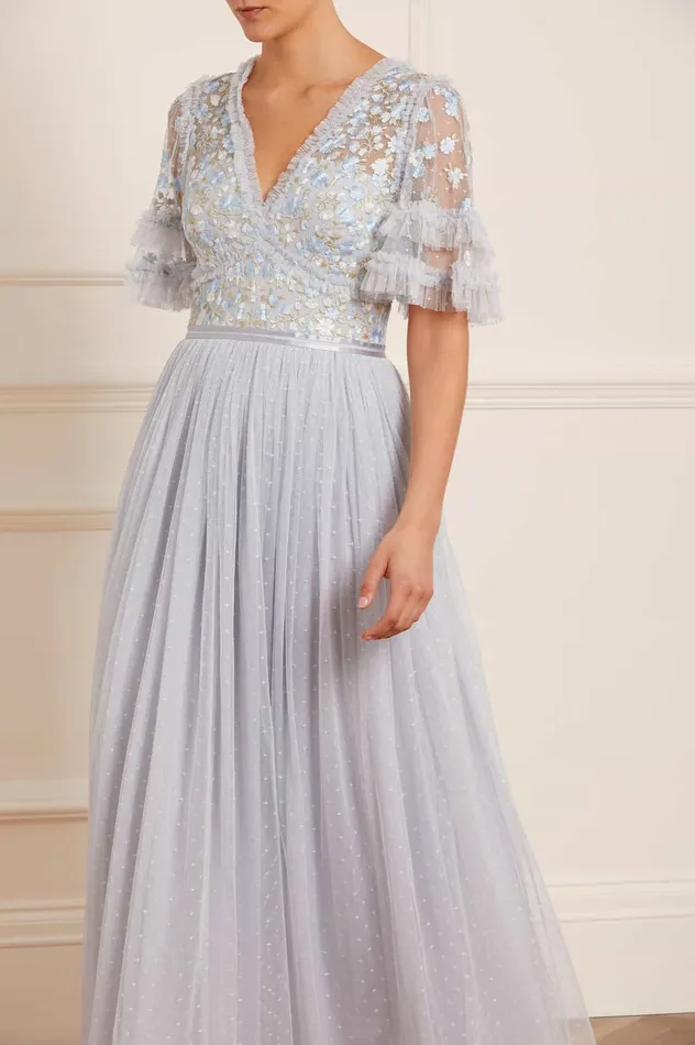 Needle and Thread Wildflower Ditsy Bodice Ankle Gown Blue Women Embroidered Dresses Needle and Thread Wildflower Ditsy Bodice Ankle Gown Blue Women Embroidered Dresses