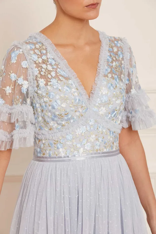 Needle and Thread Wildflower Ditsy Bodice Ankle Gown Blue Women Embroidered Dresses Needle and Thread Wildflower Ditsy Bodice Ankle Gown Blue Women Embroidered Dresses