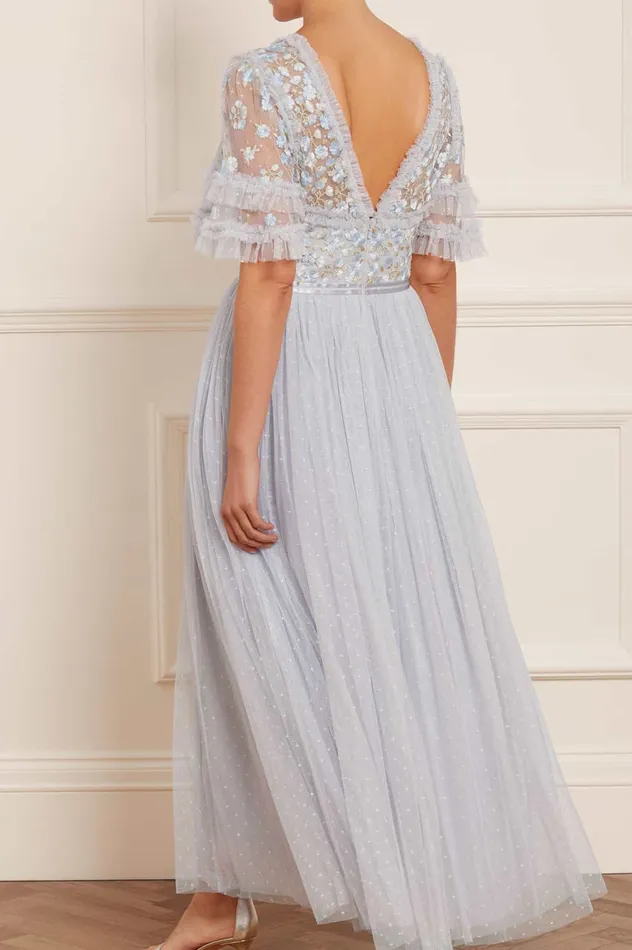 Needle and Thread Wildflower Ditsy Bodice Ankle Gown Blue Women Embroidered Dresses Needle and Thread Wildflower Ditsy Bodice Ankle Gown Blue Women Embroidered Dresses