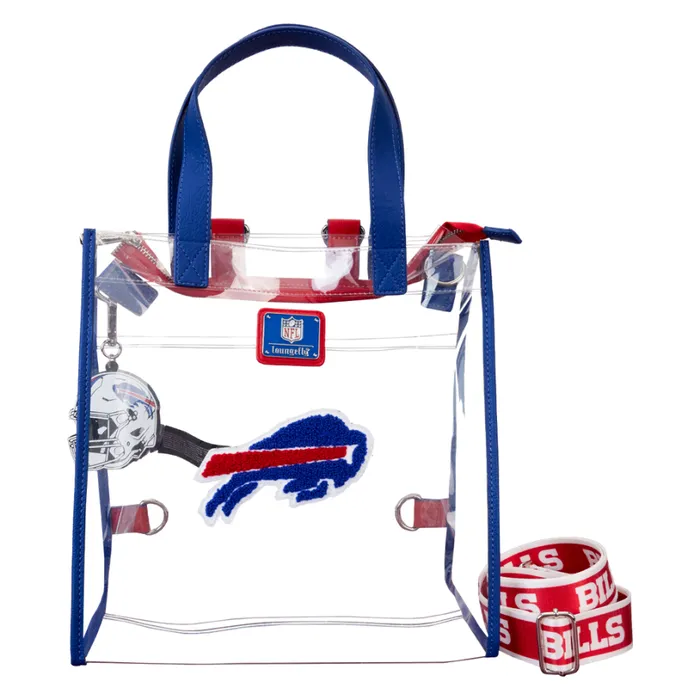 NFL Buffalo Bills Clear Convertible Backpack and Tote Bag Unisex Loungefly Backpacks NFL Buffalo Bills Clear Convertible Backpack and Tote Bag Unisex Loungefly Backpacks