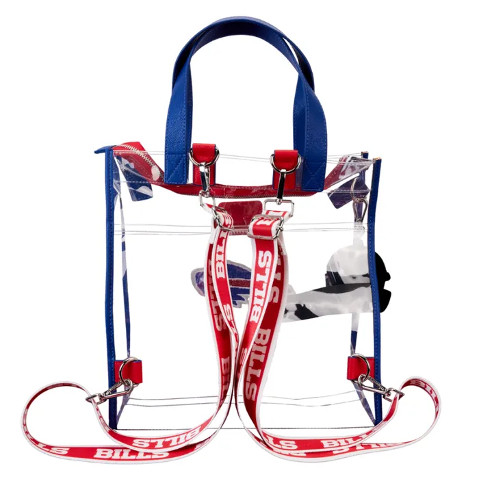 NFL Buffalo Bills Clear Convertible Backpack and Tote Bag Unisex Loungefly Backpacks