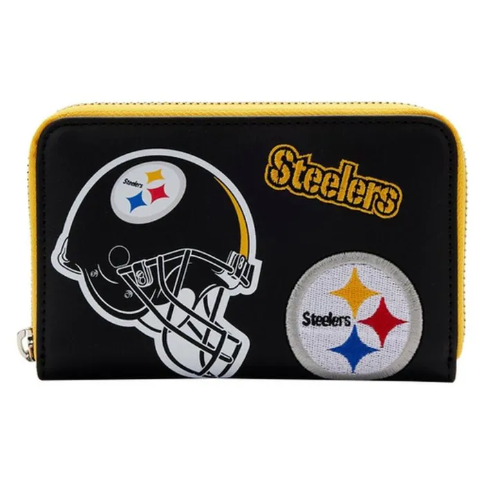 NFL Pittsburgh Steelers Patches Zip Around Wallet Unisex Loungefly Bags and Wallets NFL Pittsburgh Steelers Patches Zip Around Wallet Unisex Loungefly Bags and Wallets