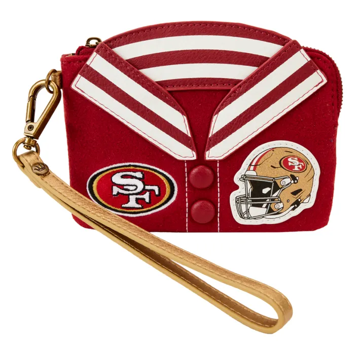 NFL San Francisco 49ers Varsity Wristlet Wallet Unisex Loungefly Bags and Wallets NFL San Francisco 49ers Varsity Wristlet Wallet Unisex Loungefly Bags and Wallets