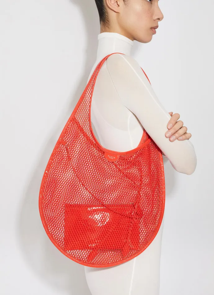 Orange ONE PIECE MEDIUM BAG IN FISHNET Women Alaa Tote Bags