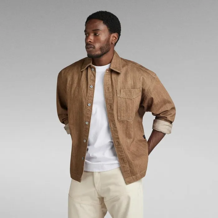 Overshirts Men GStar RAW Premium Boxy Fit Overshirt Rinsed