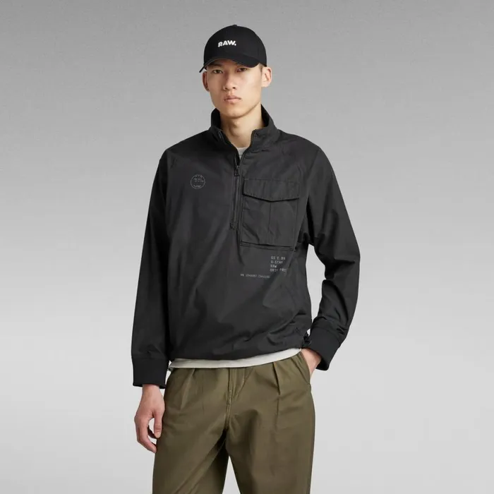 Overshirts Women GStar RAW Unisex Half Zip Overshirt Dark Black
