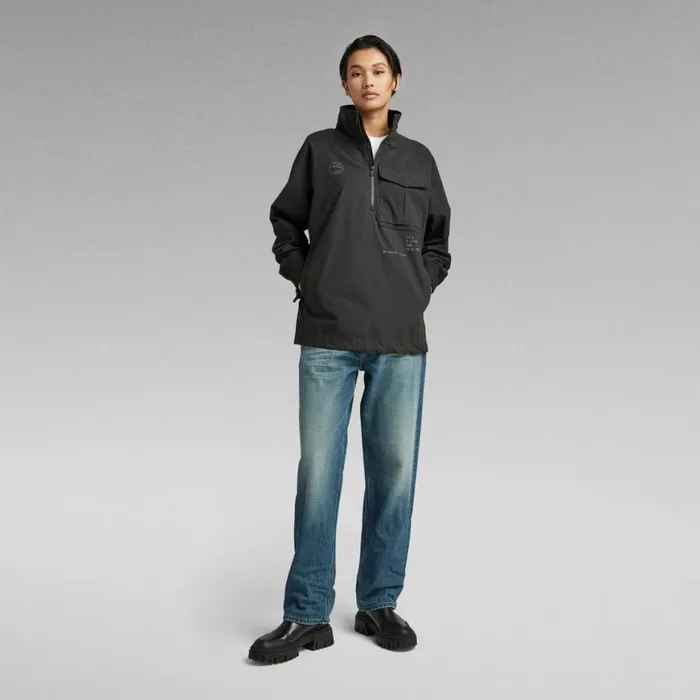 Overshirts Women GStar RAW Unisex Half Zip Overshirt Dark Black