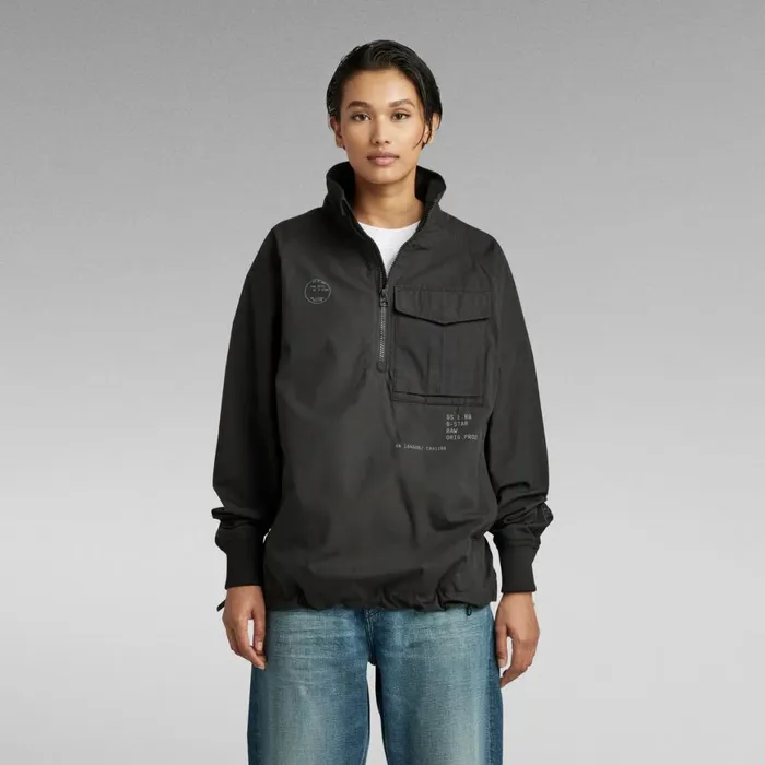 Overshirts Women GStar RAW Unisex Half Zip Overshirt Dark Black