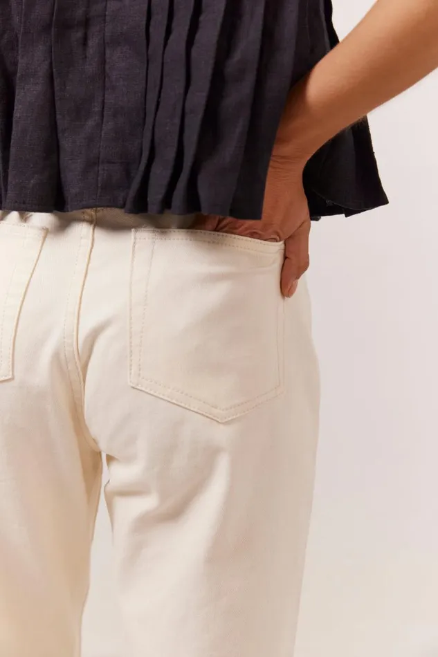 Pants Women VRG GRL Suki Denim Jeans Cream Pants Women VRG GRL Suki Denim Jeans Cream