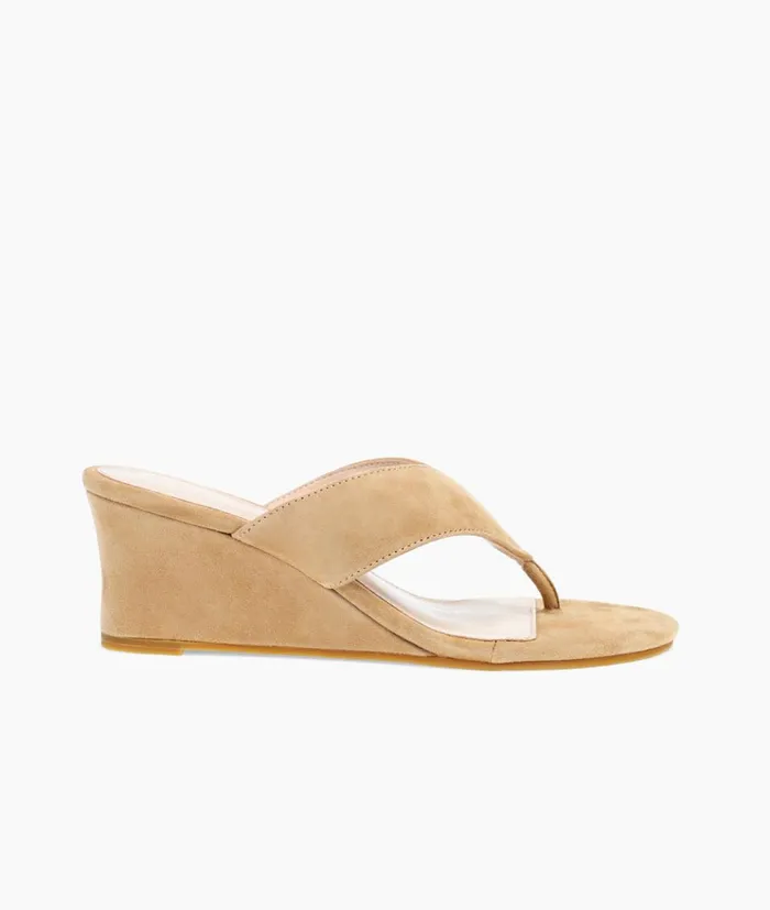 Pelle Moda Abi Wedge 8211 Latte Latte Kid Suede Women Sandals