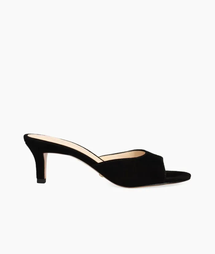 Pelle Moda Balin Slide 8211 Black Black Kid Suede Women Low Heels