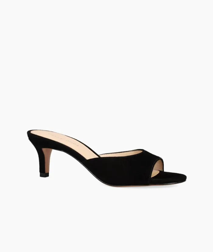Pelle Moda Balin Slide 8211 Black Black Kid Suede Women Low Heels Pelle Moda Balin Slide 8211 Black Black Kid Suede Women Low Heels