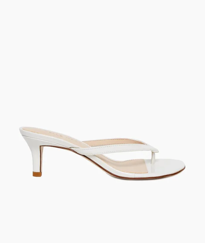 Pelle Moda Effi 4 Low Heel 8211 White White Patent Women Sandals