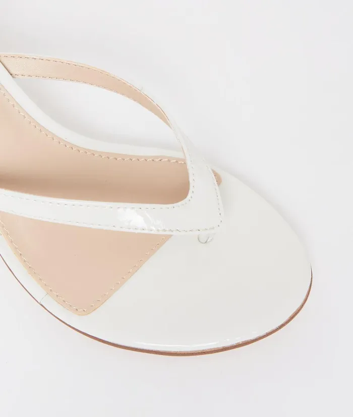 Pelle Moda Effi 4 Low Heel 8211 White White Patent Women Sandals Pelle Moda Effi 4 Low Heel 8211 White White Patent Women Sandals