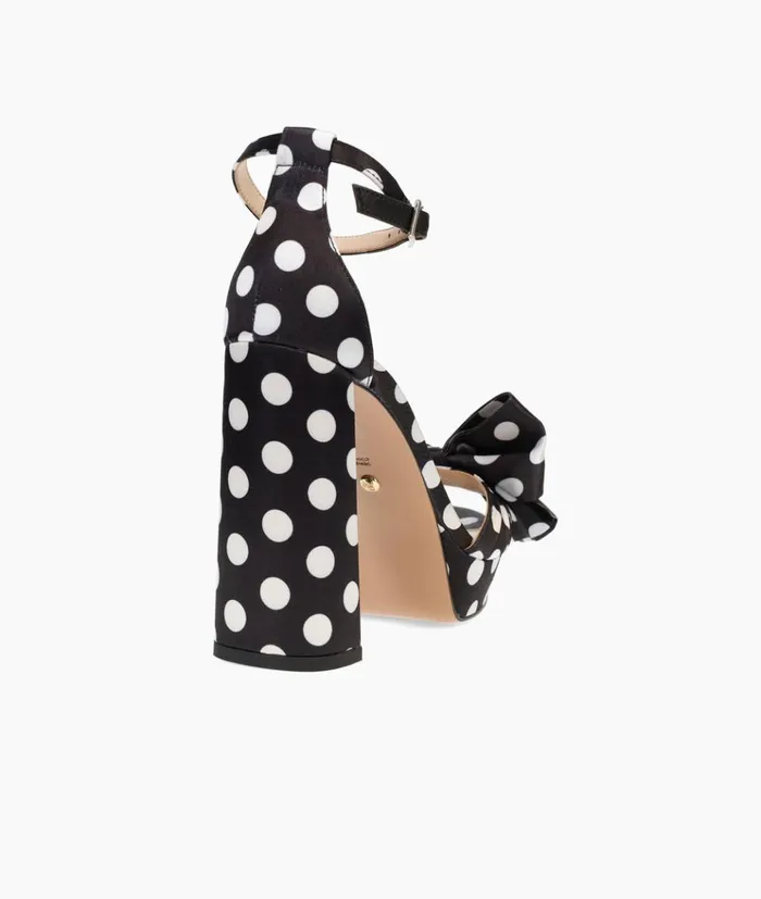 Pelle Moda Gema Platform 8211 BlackWhite BlackWhite Polka Dot Satin Women High Heels Pelle Moda Gema Platform 8211 BlackWhite BlackWhite Polka Dot Satin Women High Heels